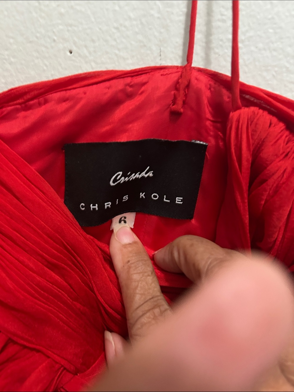 Red Ruched Spaghetti-Strap Maxi Dress - Picture 5 of 5
